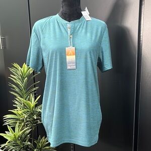 Tallwoods Quick Dry,soft touch,stretch,moisture wicking crewneck 2 button front